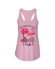 In October We Wear Pink Breast Cancer Flamingo Ladies Flowy Tank thumbnail