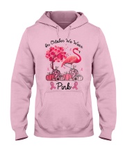 In October We Wear Pink Breast Cancer Flamingo Hooded Sweatshirt thumbnail