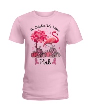 In October We Wear Pink Breast Cancer Flamingo Ladies T-Shirt front
