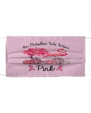 In October We Wear Pink Breast Cancer Flamingo Cloth face mask thumbnail