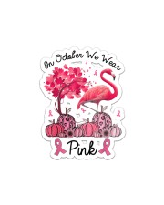 In October We Wear Pink Breast Cancer Flamingo Sticker - Single (Vertical) thumbnail