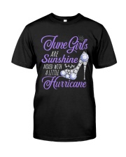 June Girls Are Sunshine Mixed With Hurricane Classic T-Shirt thumbnail