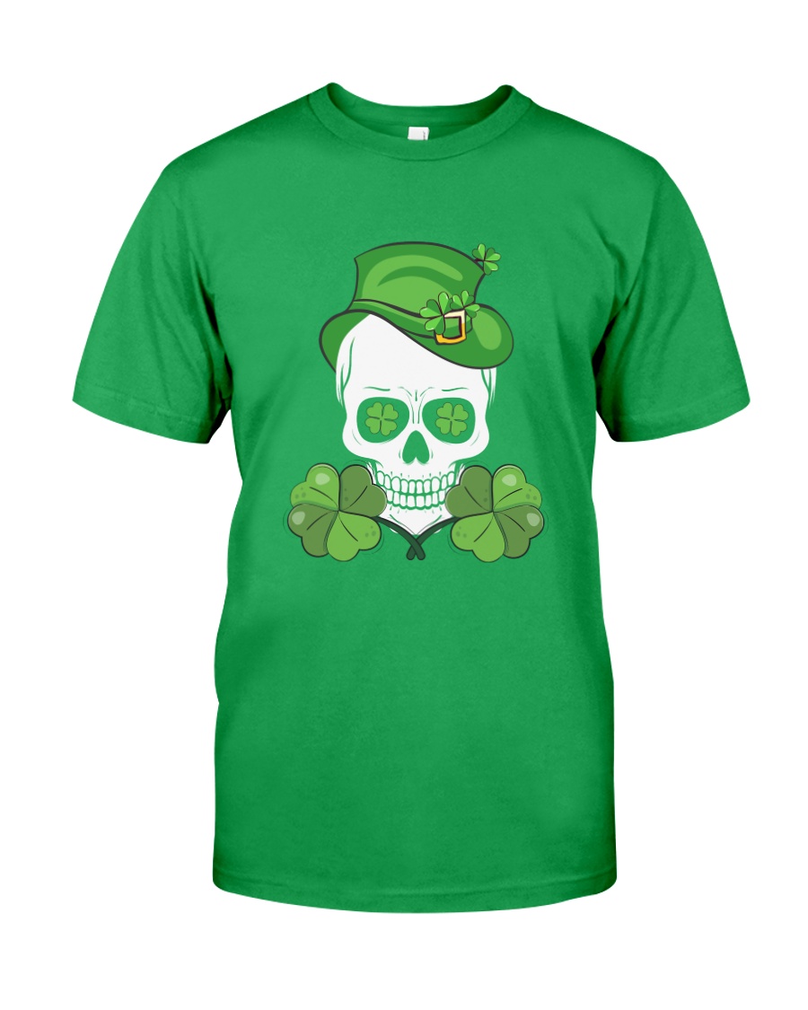 Funny Skeleton Skull Shamrock St Patrick's Day Classic T-Shirt