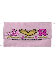Peace Love Cure Breast Cancer Awareness Cloth face mask thumbnail