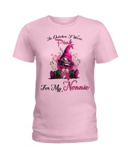 In October I Wear Pink For My Nonnie Gnome Ladies T-Shirt front