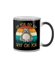 Eff You See Kay Why Oh You Vintage Sloth Yoga Color Changing Mug thumbnail