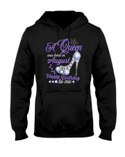 A Queen Was Born In August Happy Birthday Hooded Sweatshirt thumbnail