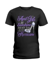 April Girls Are Sunshine Mixed With Hurricane Ladies T-Shirt thumbnail