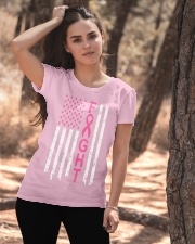 Breast Cancer Awareness American Flag Distressed Ladies T-Shirt apparel-ladies-t-shirt-lifestyle-06