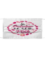 In October We Wear Pink Leaves Pumpkin Ribbon Cloth face mask thumbnail