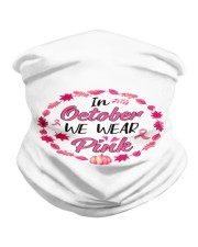 In October We Wear Pink Leaves Pumpkin Ribbon Neck Gaiter thumbnail