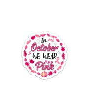 In October We Wear Pink Leaves Pumpkin Ribbon Sticker - Single (Vertical) thumbnail