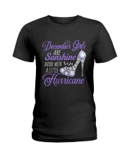 December Girls Are Sunshine Mixed With Hurricane Ladies T-Shirt thumbnail