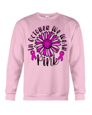 In October We Wear Pink Daisy Flower Breast Cancer Crewneck Sweatshirt thumbnail