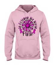 In October We Wear Pink Daisy Flower Breast Cancer Hooded Sweatshirt thumbnail
