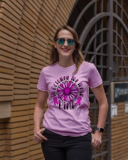 In October We Wear Pink Daisy Flower Breast Cancer Ladies T-Shirt lifestyle-women-crewneck-front-2