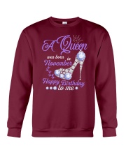 A Queen Was Born In November Happy Birthday to Me Crewneck Sweatshirt thumbnail