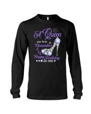 A Queen Was Born In November Happy Birthday to Me Long Sleeve Tee thumbnail