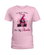 In October I Wear Pink For My Auntie Gnome Breast Ladies T-Shirt front