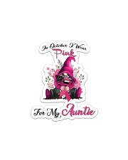 In October I Wear Pink For My Auntie Gnome Breast Sticker - Single (Vertical) thumbnail