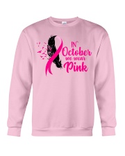 In October We Wear Pink Ribbon Leave Seagull Crewneck Sweatshirt thumbnail