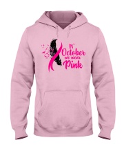 In October We Wear Pink Ribbon Leave Seagull Hooded Sweatshirt thumbnail