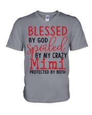 Blessed By God Spoiled By My Mimi V-Neck T-Shirt tile