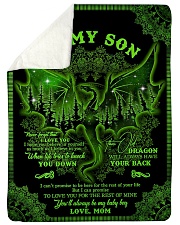 FLEECE BLANKET - TO MY SON - GREEN DRAGON - NEVER Sherpa Fleece Blanket tile