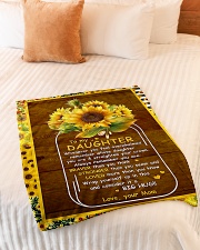 To My Daughter - Sunflower - Whenever You Feel Small Fleece Blanket - 30" x 40" aos-coral-fleece-blanket-30x40-lifestyle-front-01
