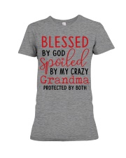 Blessed By God Spoiled By My Grammy Premium Fit Ladies Tee tile