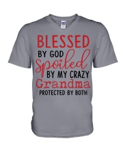 Blessed By God Spoiled By My Grammy V-Neck T-Shirt tile