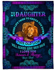 To Daughter - When Life Tries To Knock You Down Fleece Blanket tile