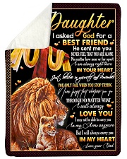 To Daughter - Lion - I Asked God For Best Friend Sherpa Fleece Blanket tile