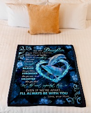 To My Daughter - Dolphin - If There Is A Tomorrow Small Fleece Blanket - 30" x 40" aos-coral-fleece-blanket-30x40-lifestyle-front-04