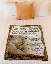 To My Son - Never Feel That You Are Alone Small Fleece Blanket - 30" x 40" aos-coral-fleece-blanket-30x40-lifestyle-front-04