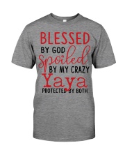 Blessed By God Spoiled By My Yaya Premium Fit Mens Tee tile