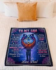 I WILL ALWAYS BE THERE - TO SON FROM DAD Small Fleece Blanket - 30" x 40" aos-coral-fleece-blanket-30x40-lifestyle-front-04