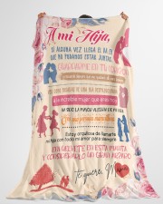 A MI HIJA 9 Large Fleece Blanket - 60" x 80" aos-coral-fleece-blanket-60x80-lifestyle-front-10