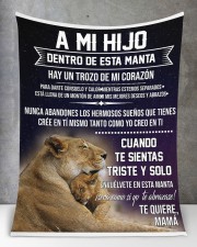 Manta para mi amado hijo Large Fleece Blanket - 60" x 80" aos-coral-fleece-blanket-60x80-lifestyle-front-16b