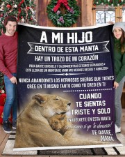 Manta para mi amado hijo Large Fleece Blanket - 60" x 80" aos-coral-fleece-blanket-60x80-lifestyle-front-19
