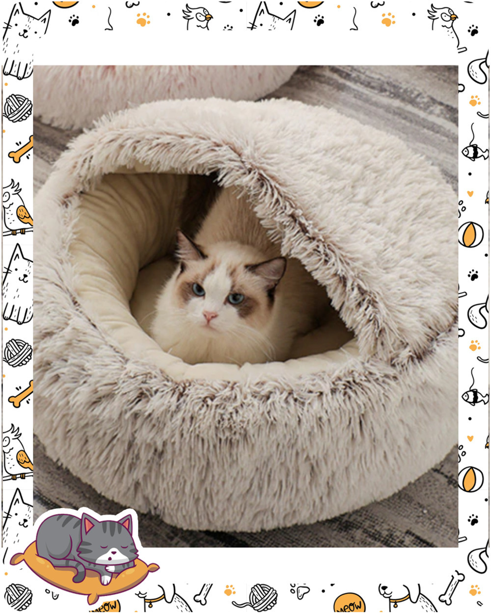 Cat Mat Super Soft Pet Bed Round Long Hair 626651000e5ad7003ebf741f