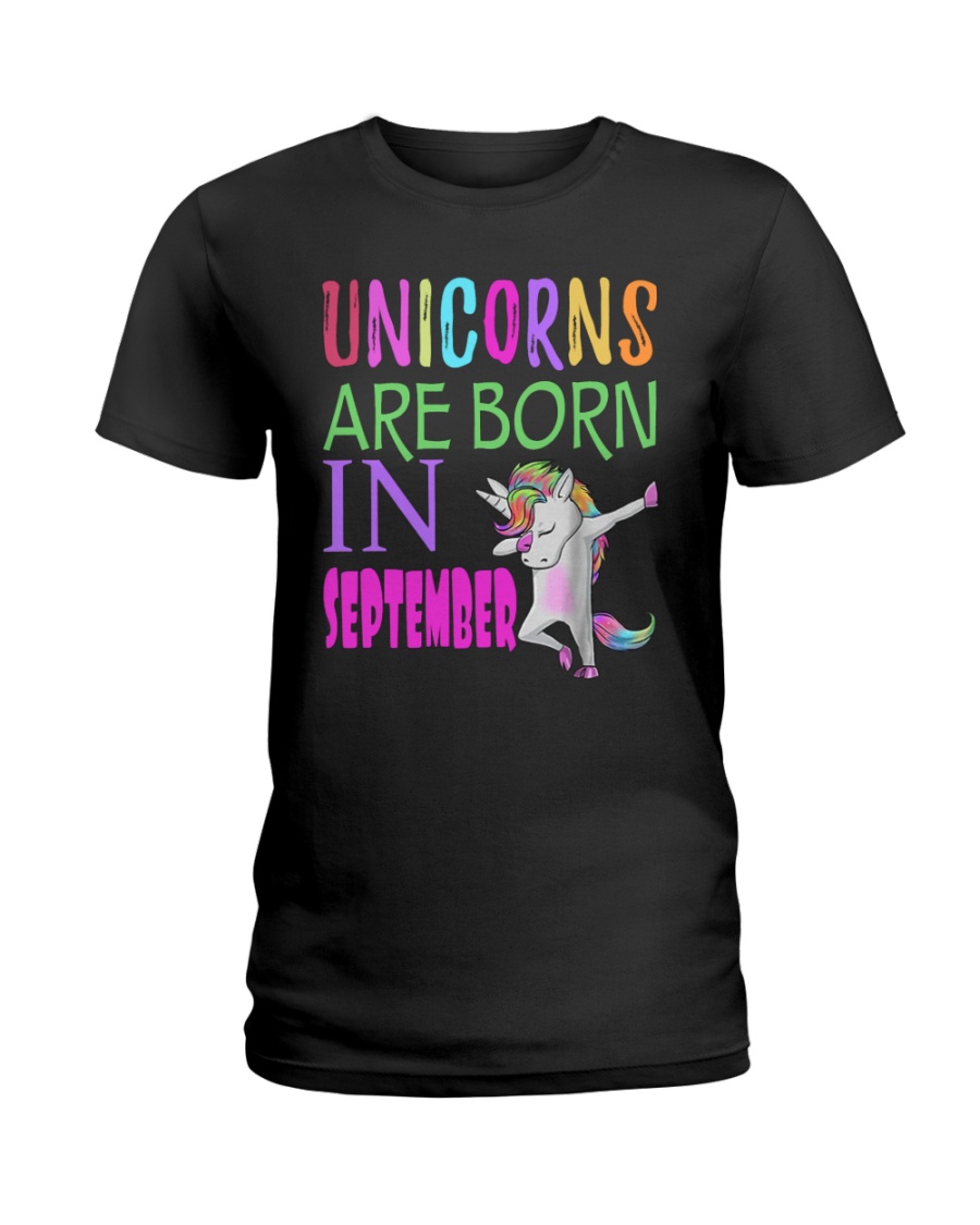 Unicorns are born in September Ladies T-Shirt