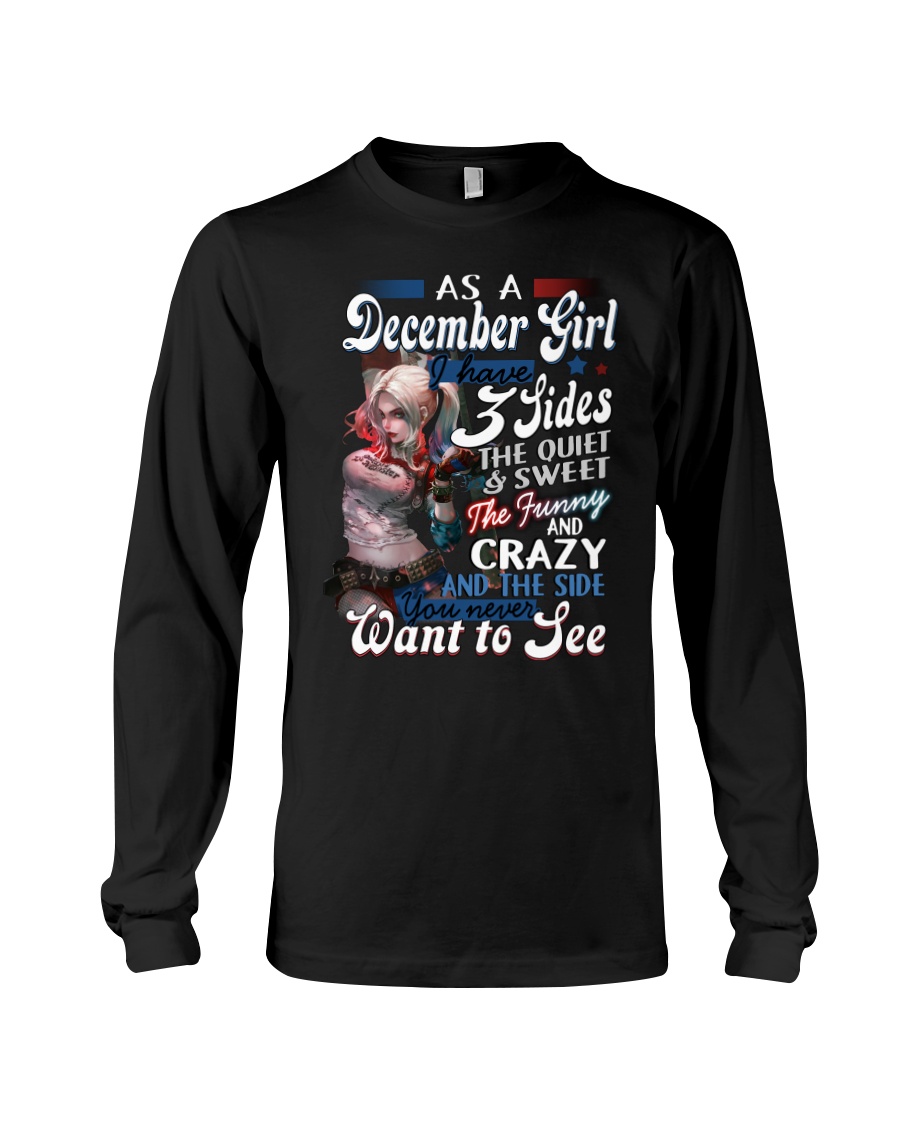 December shirt Printing Birthday shirts for Women Long Sleeve Tee