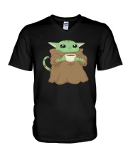Baby Yoda Cat V-Neck T-Shirt thumbnail
