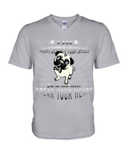 TShopx Cute Pet Unisex V-Neck T-Shirt front