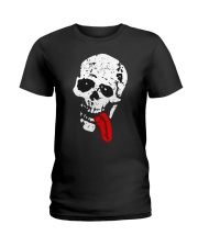 Skeleton with Red Tongue Ladies T-Shirt thumbnail