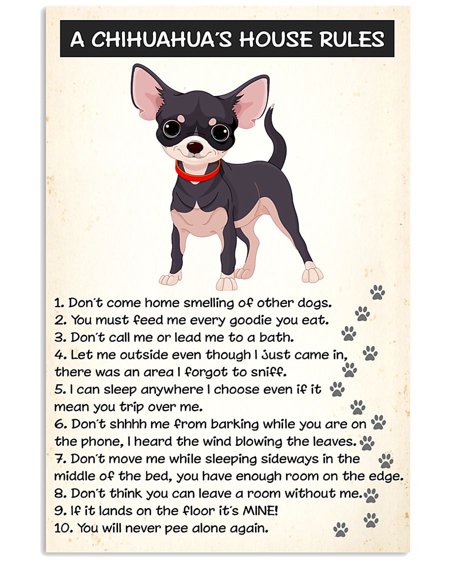A CHIHUAHUAS HOUSE RULES 11x17 Poster