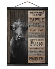 Beware i raise cattle 12x16 Black Hanging Canvas thumbnail