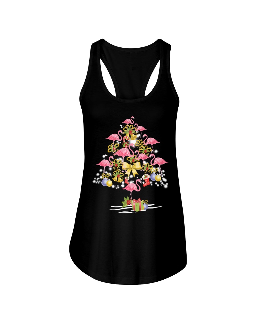 Flamingo Christmas Ladies Flowy Tank