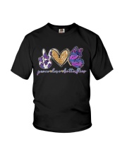 Peace love butterflies Youth T-Shirt tile